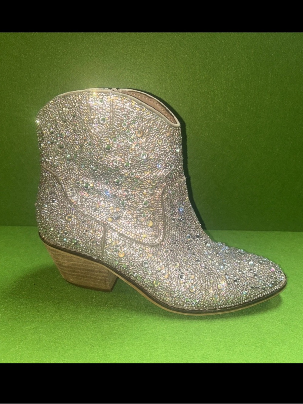 Corkys Shine Bright Clear Rhinestone Boots Western Dance Party Women 8